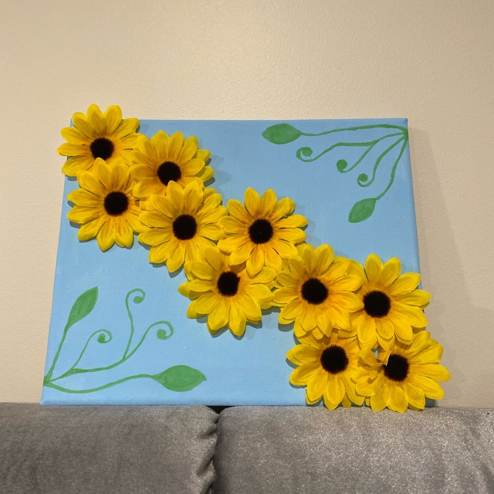 original 3D sunflower painting